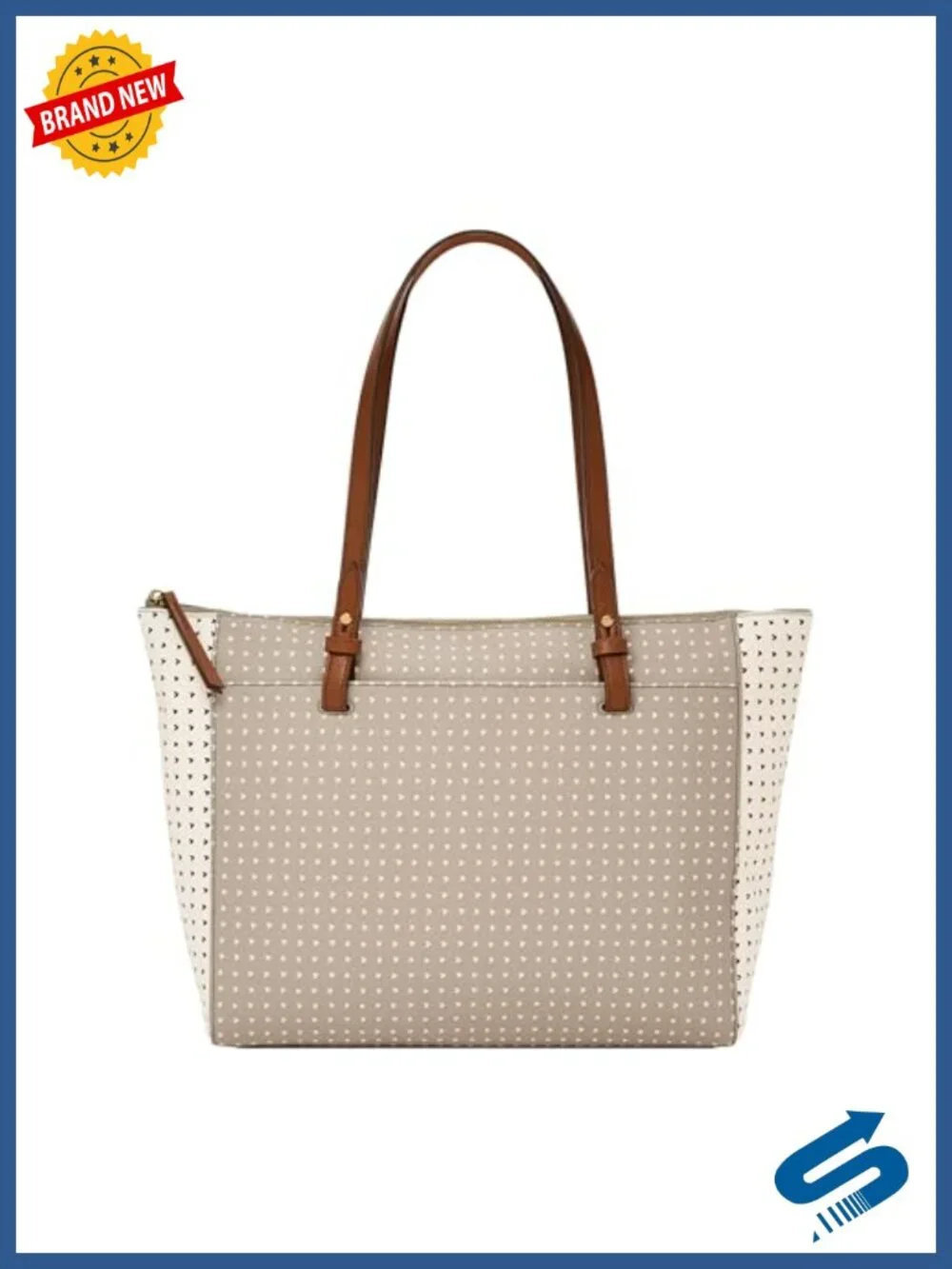 Faux Leather Tote Purse Handbag with Zipper Closure